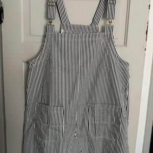 Striped Black and White Overalls